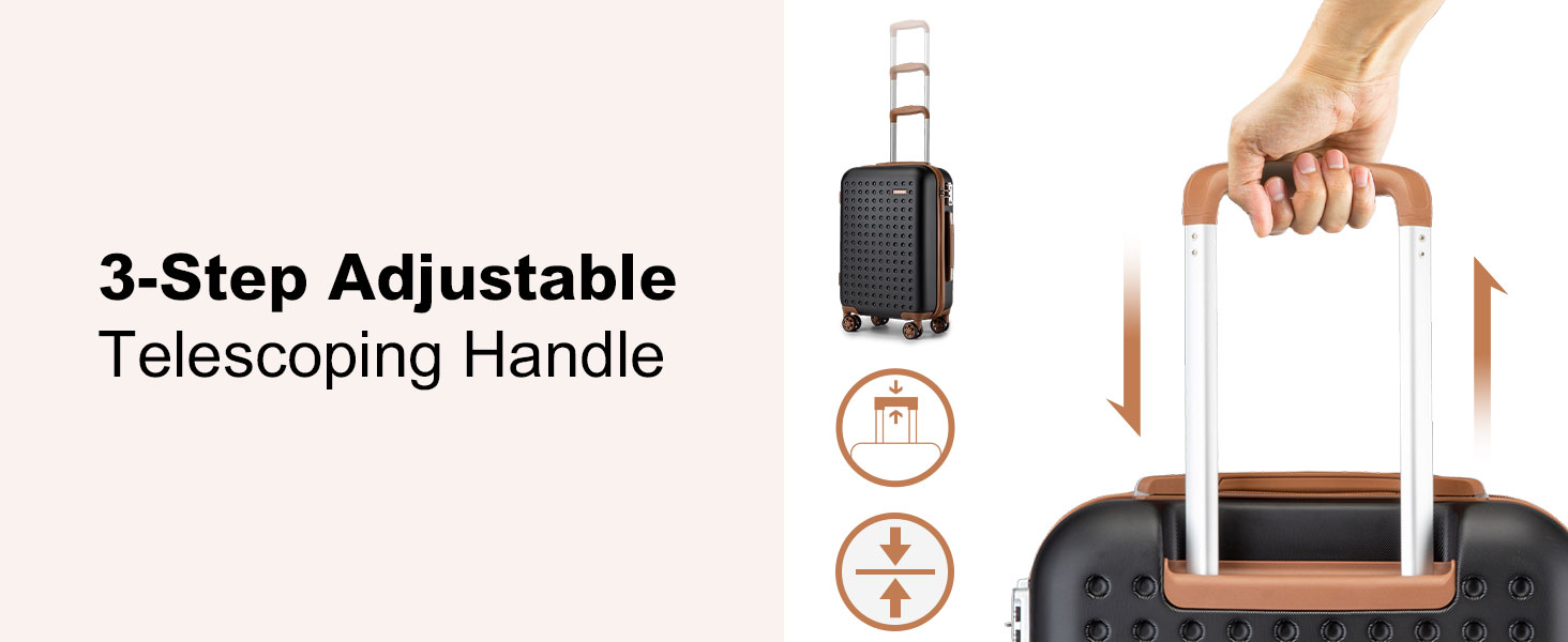 Валіза KONO з ABS пластику, ручна, з TSA замком, 75x48x29 см, набір 4 шт. (білий/чорний)