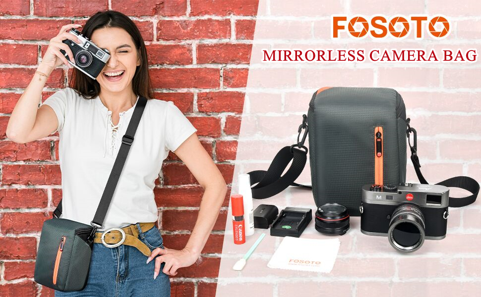 Сумка для бездзеркальної камери FOSOTO: Водонепроникна, компактна сумка для Canon EOS, Sony Alpha, Nikon Z, Fujifilm