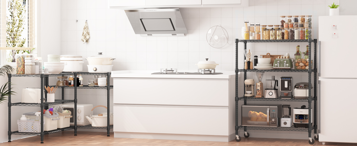 Himimi 5-Tier Rolling Wire Shelving Unit