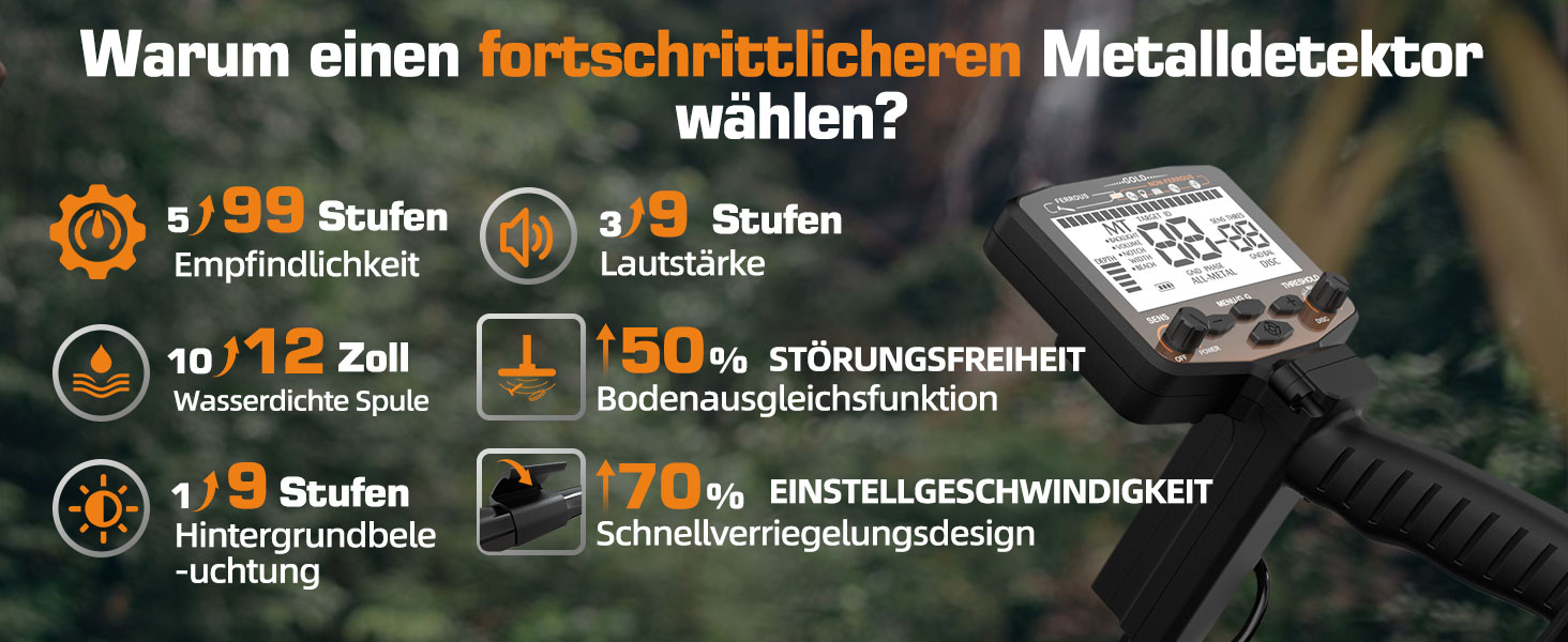 Металодетектор DR.ÖTEK Profi Set: прецизійний, з вирівнюванням ґрунту, 5 режимів, водовідштовхувальна котушка 12