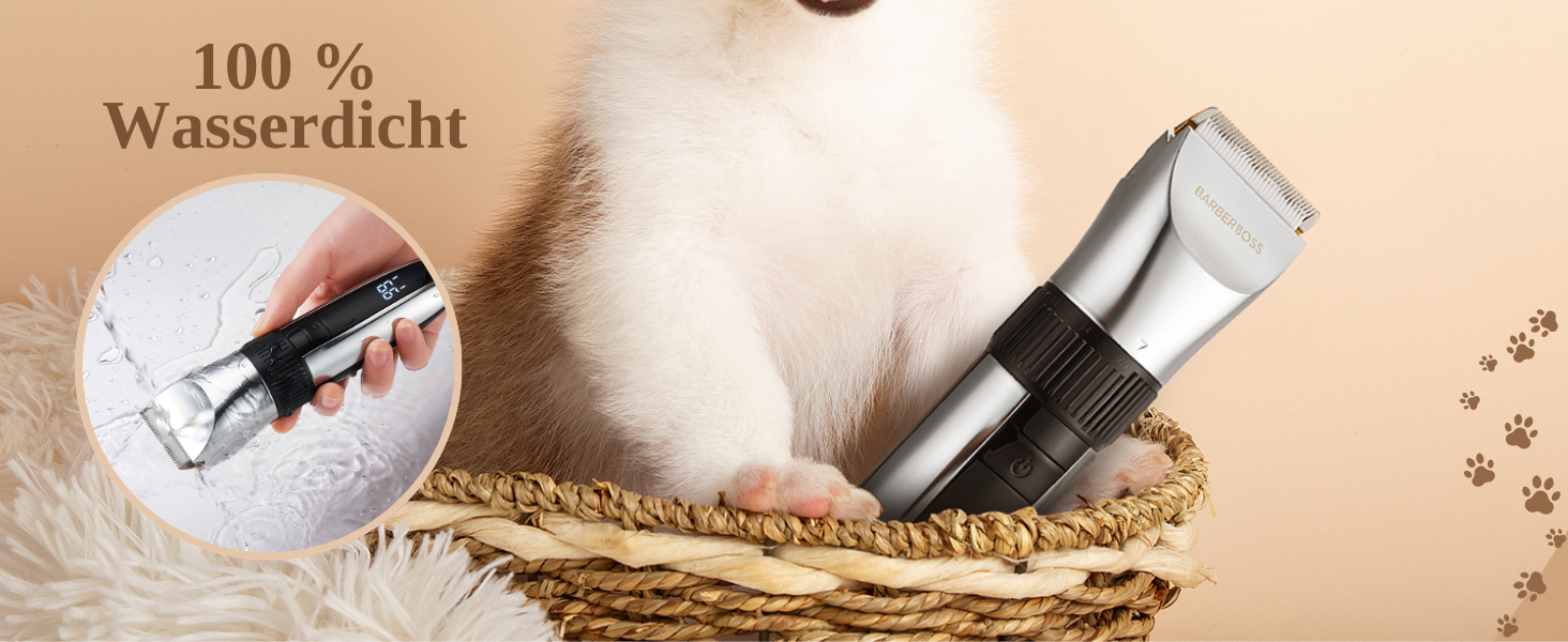 Електрична машинка для грумінгу домашніх тварин BarberBoss QR-9082 – бездротова, з керамічними лезами та LED-дисплеєм