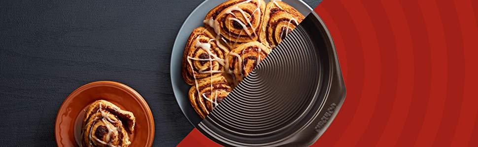 Набір форм для випічки Circulon з антипригарним покриттям (5 шт.) - для хліба, кексів, тортів, шоколадного кольору