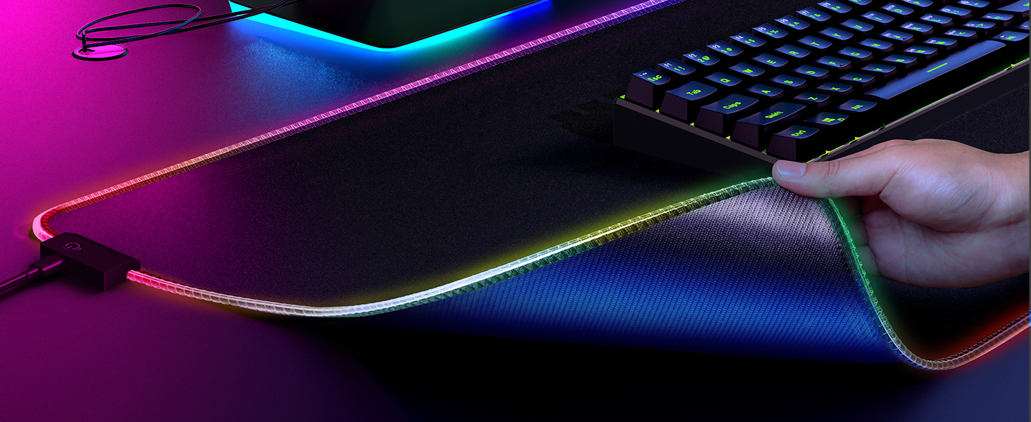 Ігрова мишка Pad Black Shark Manta P3 XL (90x40 см) - килимок для миші з RGB підсвічуванням, вологостійкий, чорний