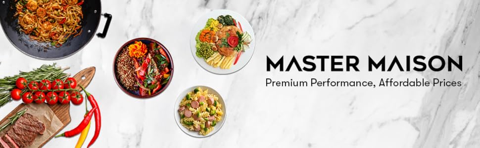 Master Maison 19-Piece Premium Kitchen Knife Set with Wooden Block | German Stainless Steel Cutlery Set with Sharpener & 8 Steak Knives