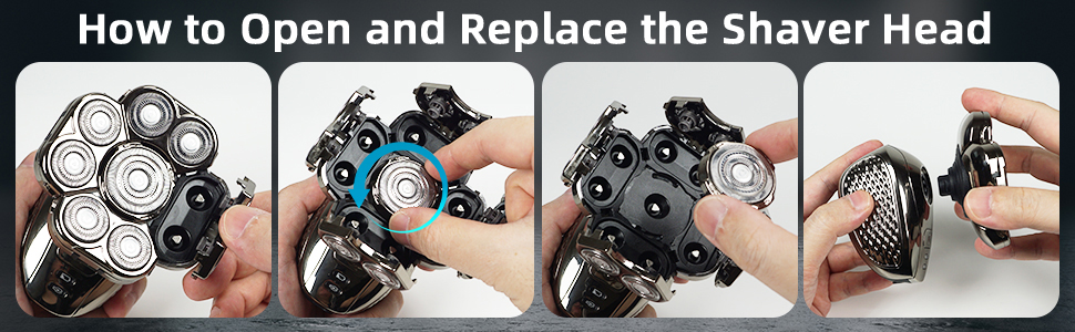 Електричний гоління для чоловіків Glatzen, IPX7 водонепроникний, 9D гнучкий плаваючий головний блок, для мокрого та сухого гоління, LED-дисплей, 120 хвилин роботи від акумулятора, 6-в-1 набір для догляду (9D)