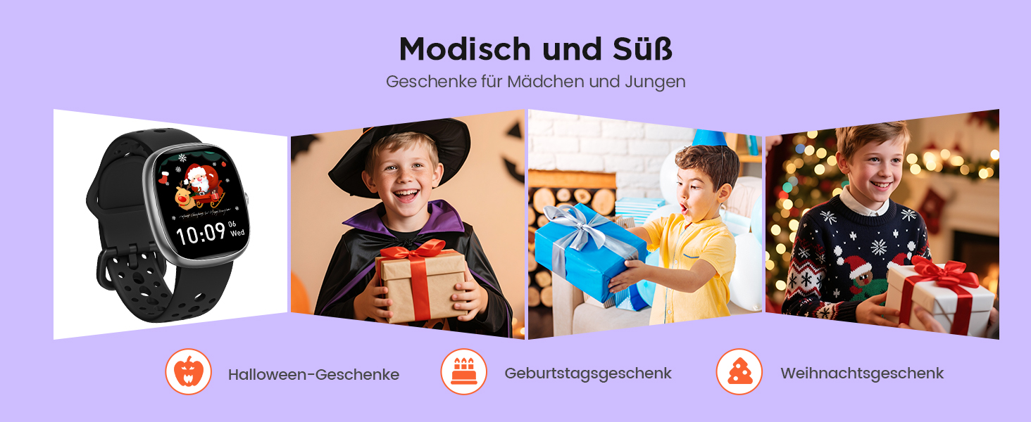 Дитячий розумний годинник для хлопчиків та дівчаток, фітнес-трекер активності з 100+ спортивними режимами, крокомір, монітор серцевого ритму та сну, водонепроникність IP68, подарунок для підлітків 5-16 років, чорний