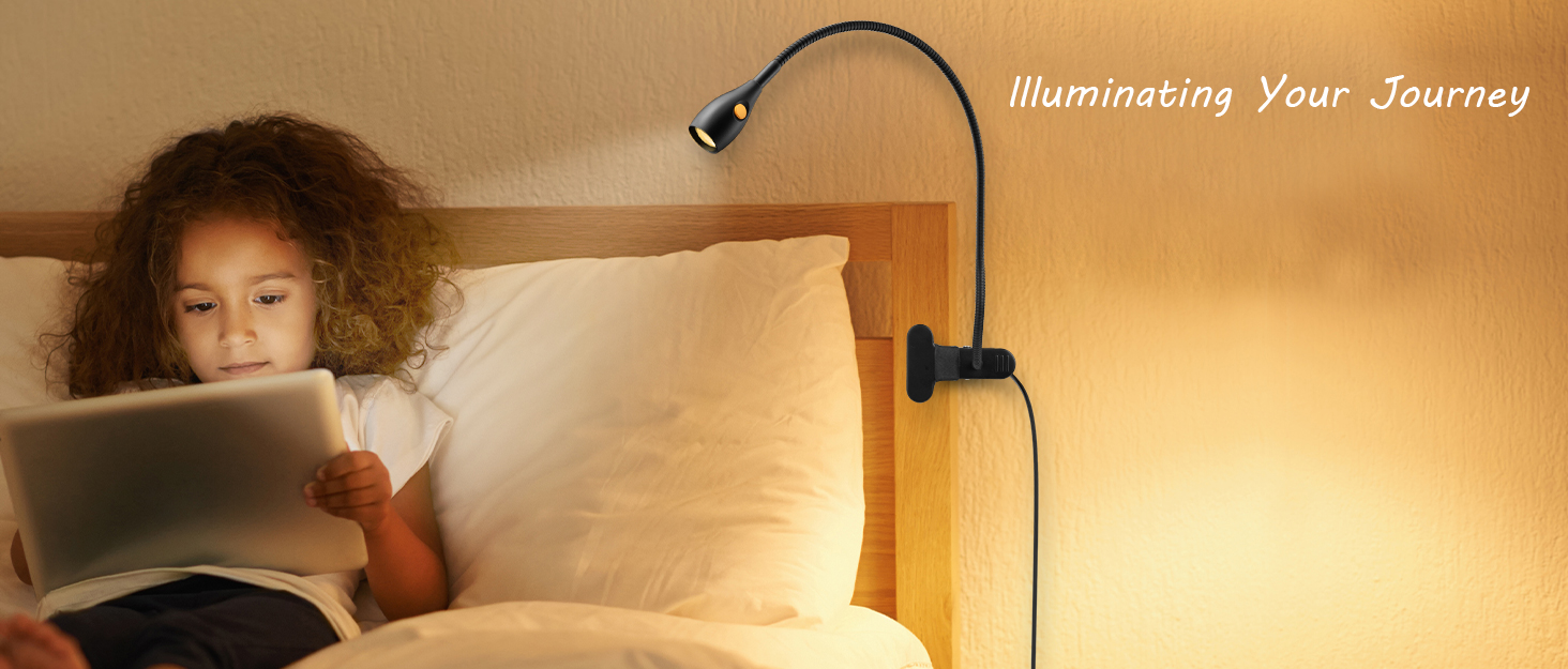 Світлодіодна настільна лампа Acegoo для читання з гнучким регульованим кронштейном (чорна) - 3000K, диммована, настінне кріплення, для спальні, книжок