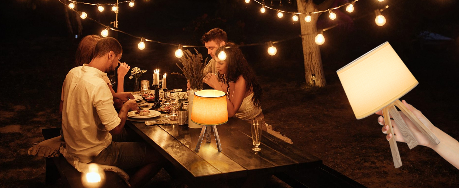 LED-лампа Egobasic настільна бездротова з пультом, таймером, регулюванням яскравості, акумулятором, змінним кольором, для спальні, кухні, вітальні (тринога з харчової смоли)