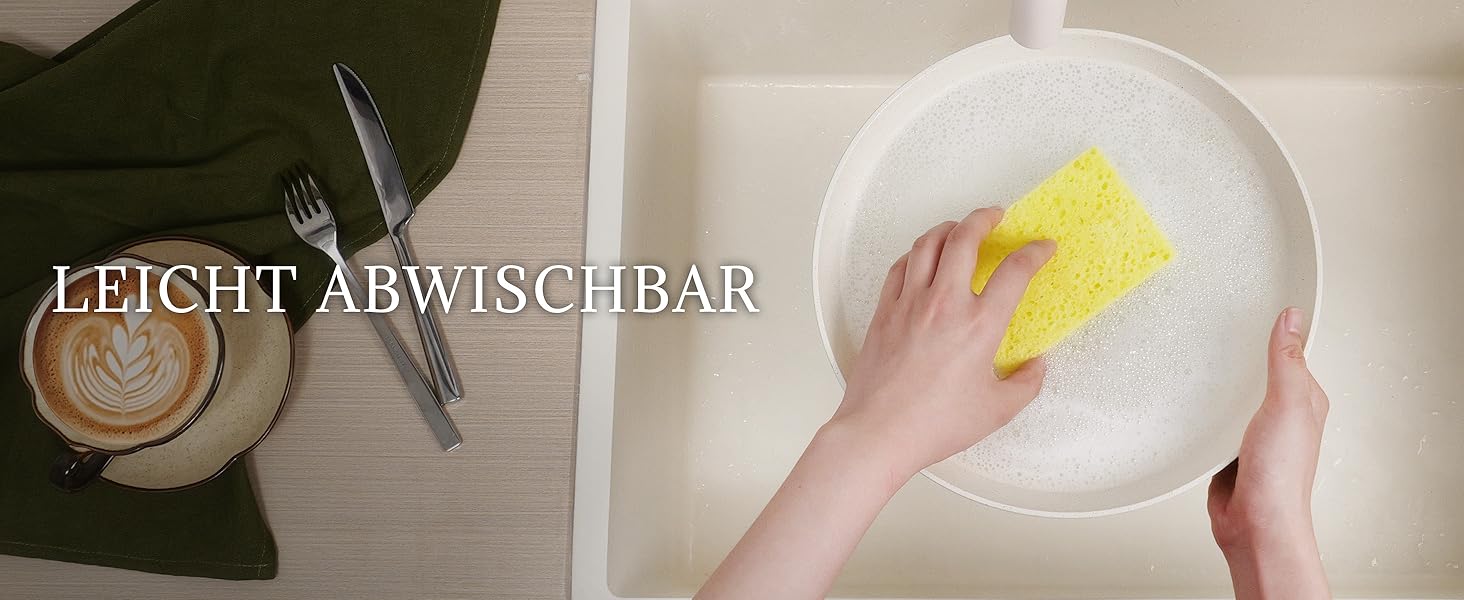 Набір посуду керамічний 23 предмети з антипригарним покриттям та знімними ручками, чорний. Підходить для всіх типів плит, включаючи індукційні. Сковороди 20/26 см, каструля 18 см, сотейник 24 см. Можна використовувати в духовці.