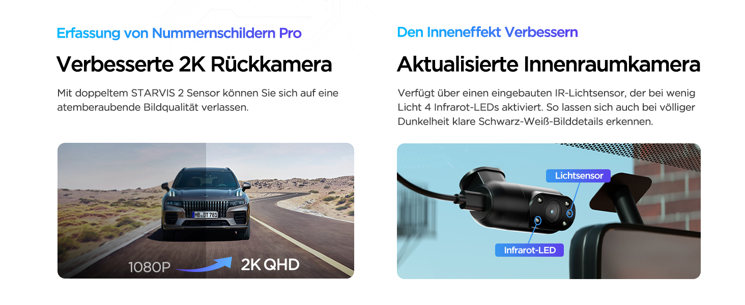 Відеореєстратор VIOFO A229 Plus 2K+2K+1080P, 3 камери, STARVIS, HDR, GPS, Wi-Fi 5GHz, нічна зйомка 2.0, голосове управління