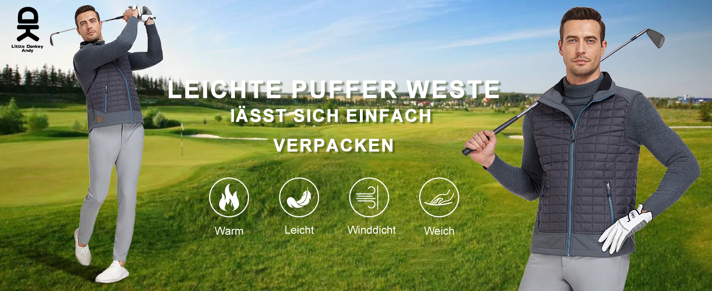 Little Donkey Andy Легка пухова жилетка для чоловіків, тепла безрукавка, outdoor-куртка для піших прогулянок, подорожей та бігу (S, Павіно-блакитний)