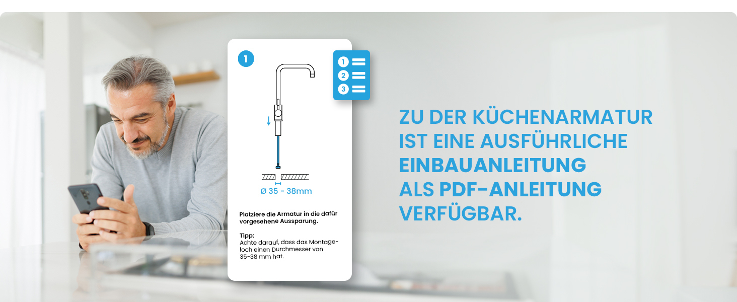 Кухонний змішувач Bächlein Plivo з нержавіючої сталі – одноручний, поворотний вилив, масивний дизайн, для кухні