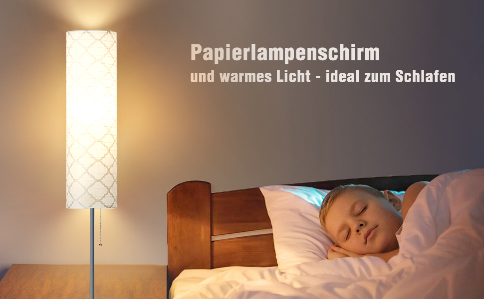 Стійка лампа GyroVu для вітальні, 65” висота, лампа для спальні з паперовим абажуром, 3 колірні температури, срібна (з лампочкою)