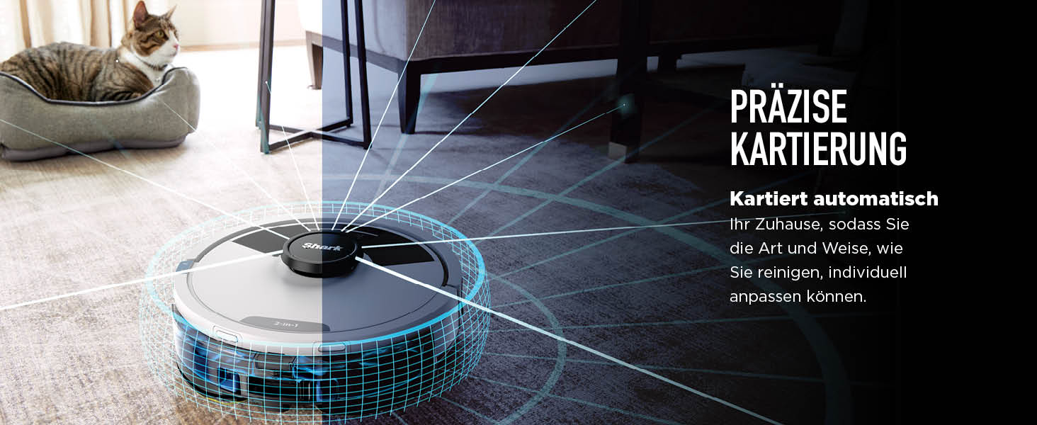 Робот-пилосос Shark Matrix Plus 2-в-1 з функцією миття та станцією самоочищення, самостійно спорожняється, для шерсті тварин, килимів та твердих підлог, 14,5 см (автоматичне спорожнення, білий)