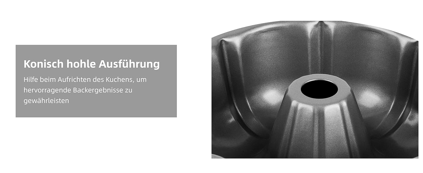 Форма для кексів Onader, нержавіюча сталь з антипригарним покриттям, 25,5 см, кругла форма для випічки кексів, хліба, здобної випічки, легко миється (сірий)