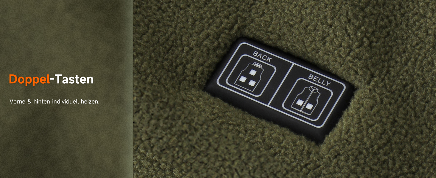 LABCOOL Обогрівальна куртка для чоловіків та жінок - флісова куртка з 6-зонним обігрівом та 3 рівнями температури - USB-живлення з Powerbank 10000mAh - можна прати в пральній машині, розмір M, колір зелений