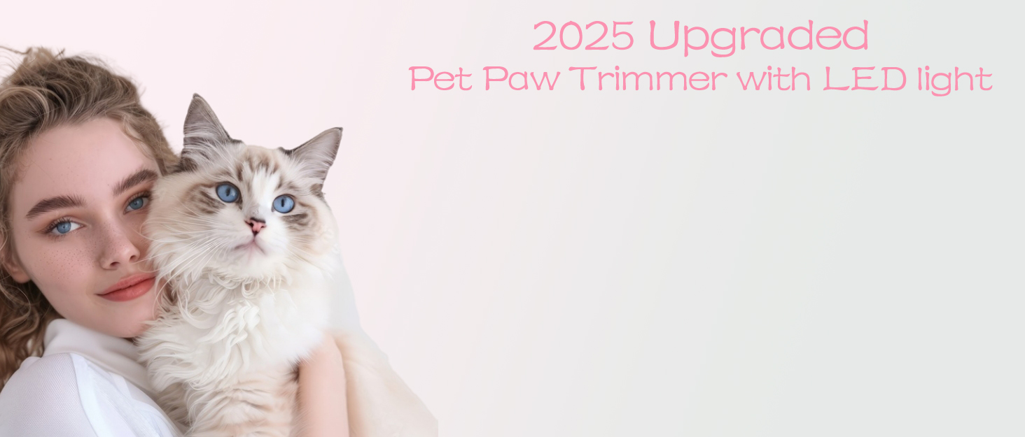 Триммер для собак LOEVERY з LED-підсвічуванням, 9 мм, USB-зарядка, рожевий. Ідеально для догляду за лапами, очима, обличчям та вухами