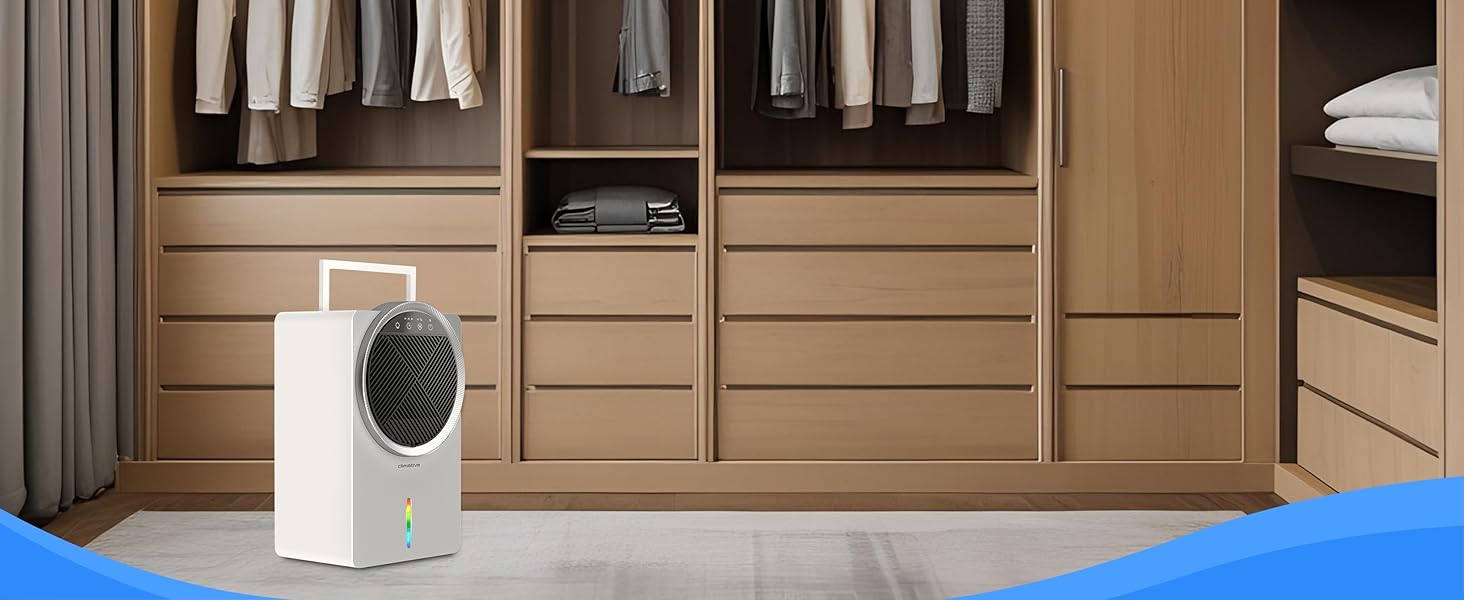 Електричний осушувач повітря Climative ION 12L/24h з Wi-Fi та очищувачем повітря для дому, квартири, ванної кімнати. Захист від вологи та плісняви до 20 м² (Adso)