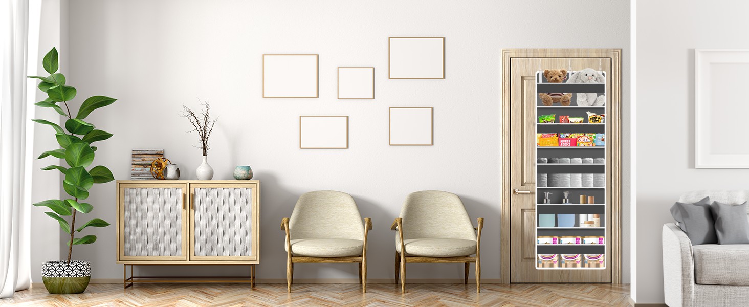 Органайзер на двері 5-поверховий складний, темно-сірий – для ванної, дитячої, кемпінгу