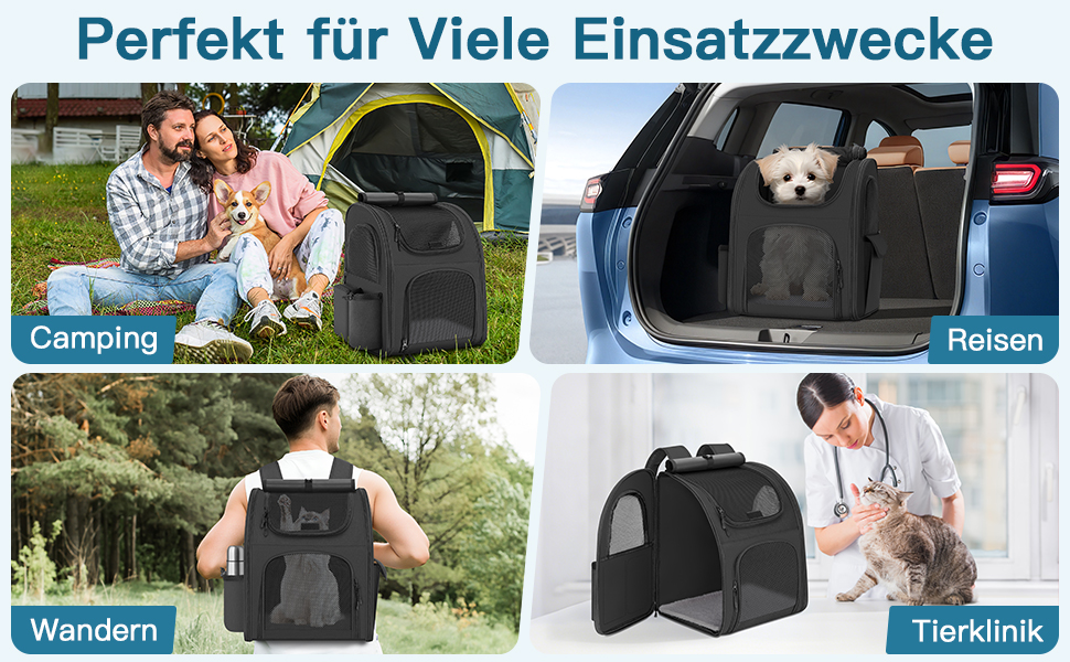 Рюкзак для тварин до 10 кг з сіткою, чорний. Зручний та дихаючий рюкзак для собак та котів з внутрішньою безпечною лінією та килимком.