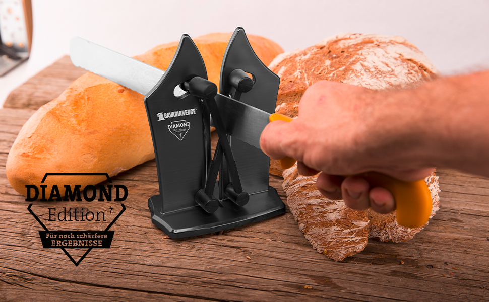 Професійний набір точилок для ножів Bavarian Edge Deluxe з вольфрам-карбідом, Diamond Edition, 2 шт. Підходить для всіх ножів, включно з серрейторами