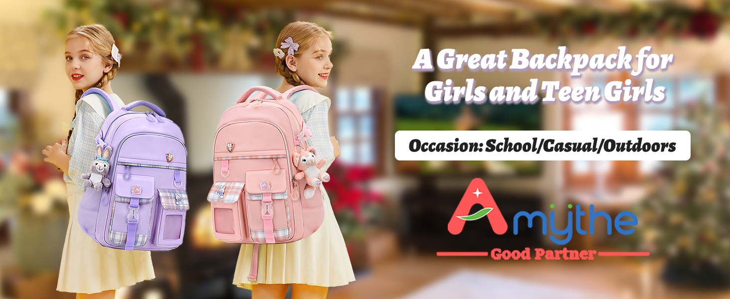 Дитячий рюкзак для дівчинки-підлітка, нейлоновий, водонепроникний, легкий, 9-15 років, фіолетовий