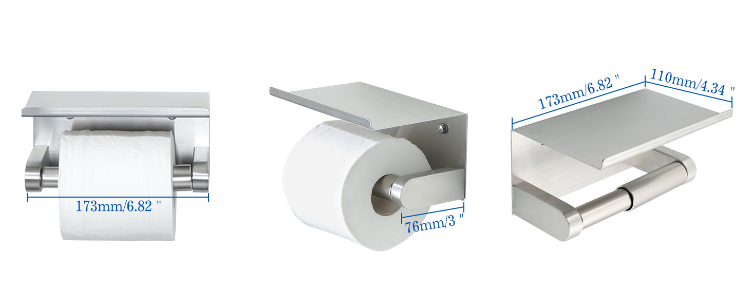 Тримач туалетного паперу Mooche з нержавіючої сталі, 17,5 см, полірований – надійний для ванної кімнати та дому