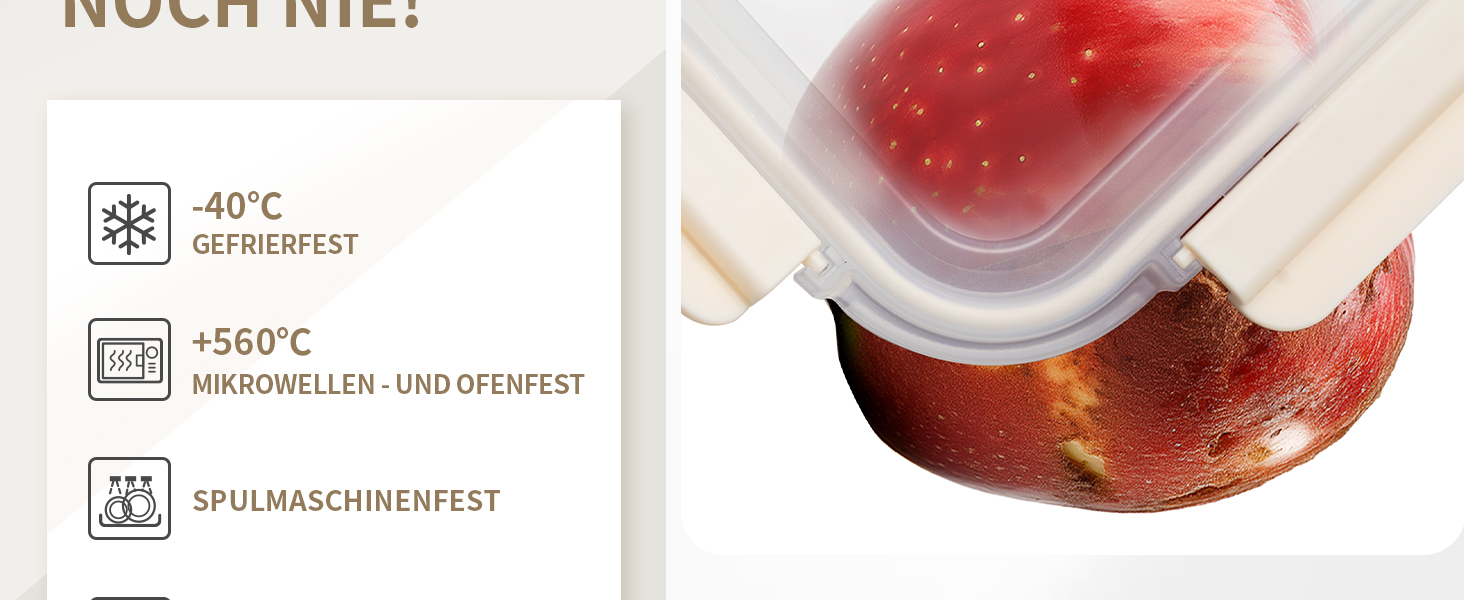 Набір контейнерів для зберігання продуктів FE1537-cremig (20 шт.): з кришкою, для холодильника, морозильника, мийки, витокостійкий, сучасний