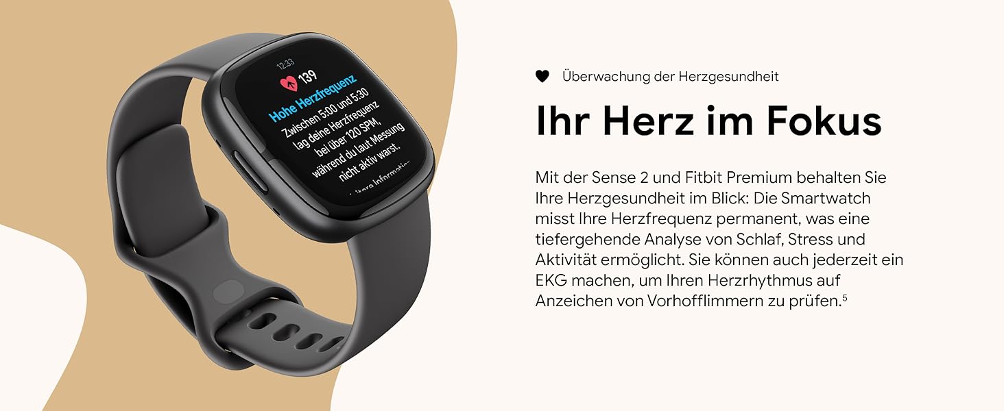 Розумний годинник Fitbit Sense 2 – фітнес-трекер з GPS, EKG та аналізом сну – сумісний з Android/iOS – колір Nebelblau (туманно-блакитний)