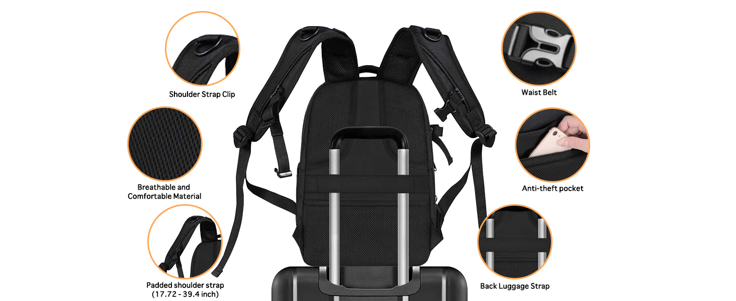 Рюкзак для фотокамери MOSISO: DSLR, SLR, беззеркальні камери, дрон, Canon, Nikon, Sony, сірий