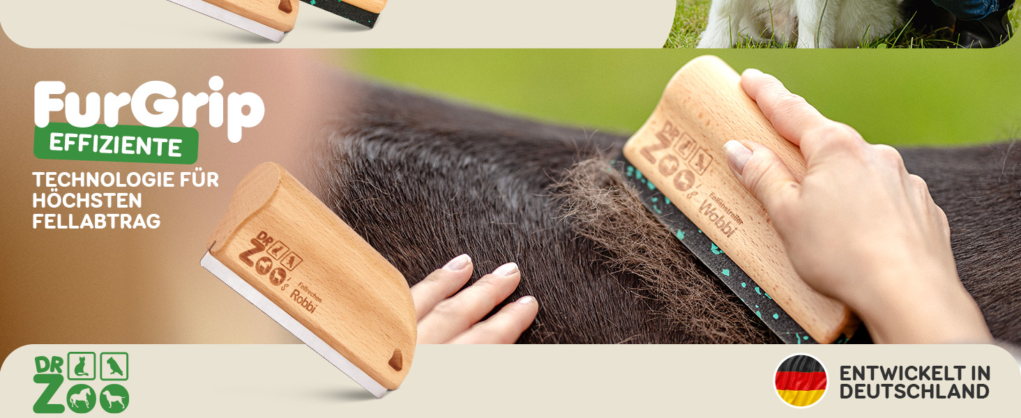 Щітка для собак DR Zoo 'Robbi' - якісна щітка для грумінгу, видаляє підшерсток у собак великих та малих порід