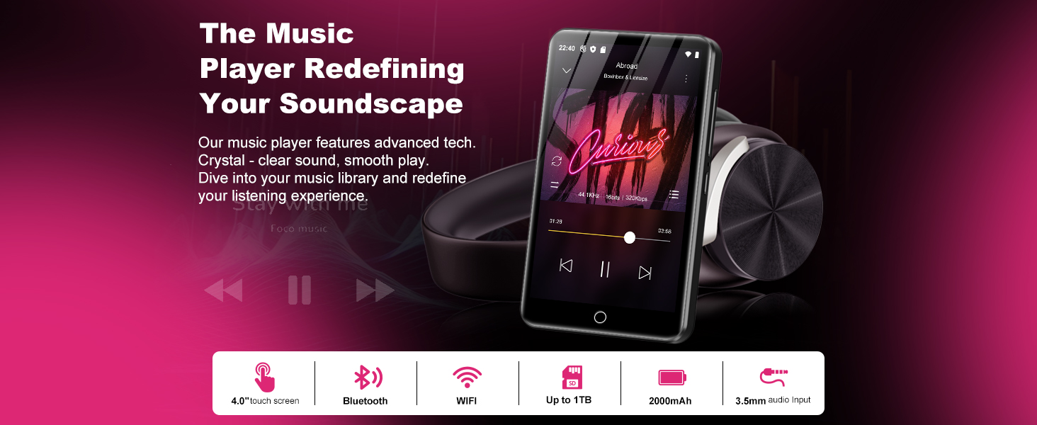 MP3 плеєр 80GB з Bluetooth та WiFi, 4.0