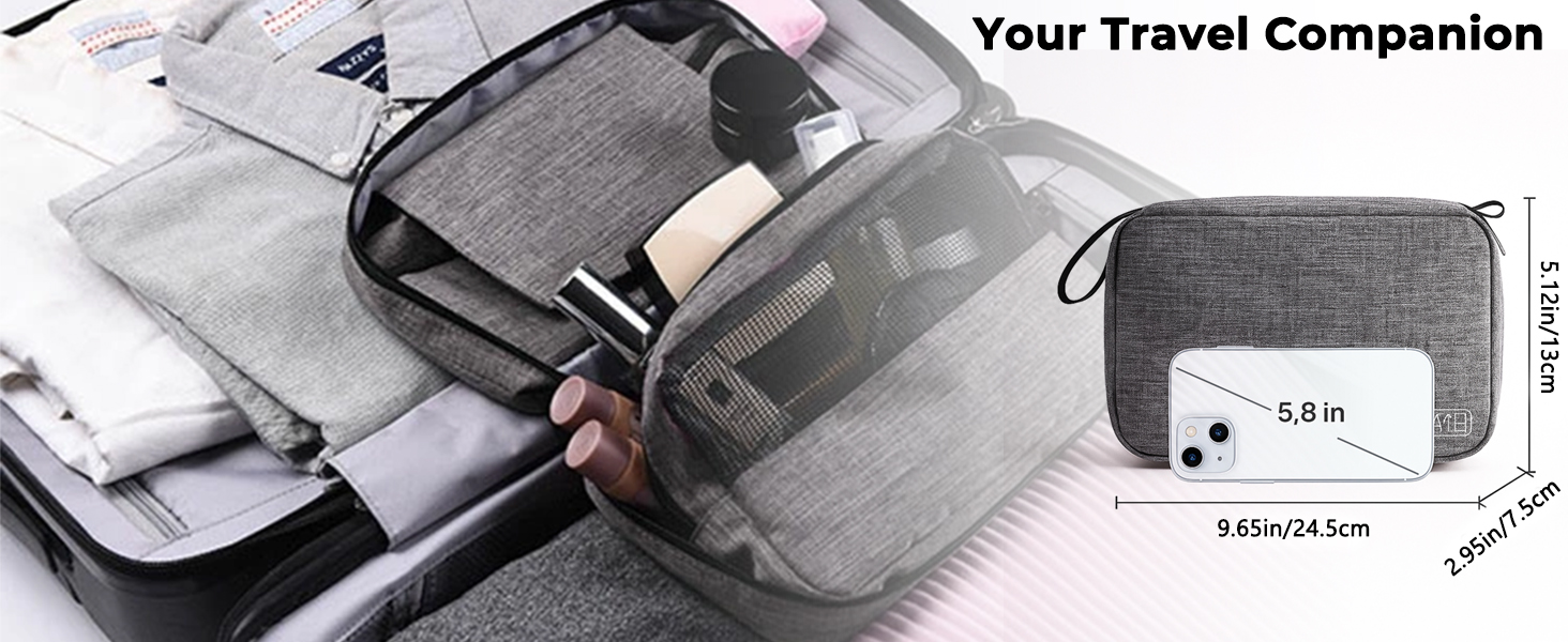 Чоловіча сумка-органайзер для туалетних аксесуарів, чорна. Складана водонепроникна дорожня сумка-органайзер з гачком