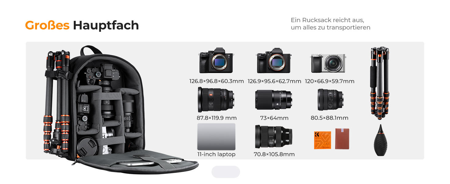 Рюкзак для фотокамери K&F Concept: компактний, легкий, з дощеміцким покриттям, для DSLR/SLR, з відділенням для штатива