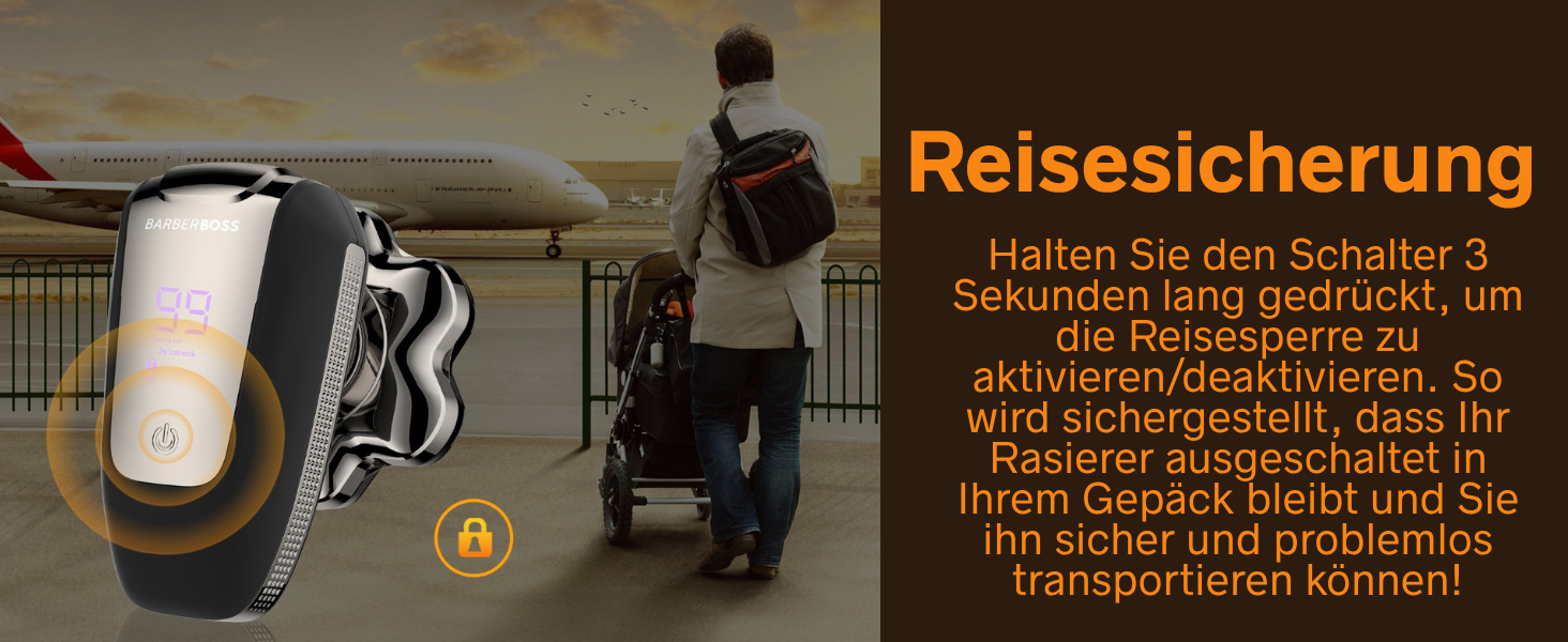 Електричний голчастий бритва BarberBoss для чоловіків з LED-дисплеєм, 5-в-1: голчастий, триммер для бороди та носа, QR-2025