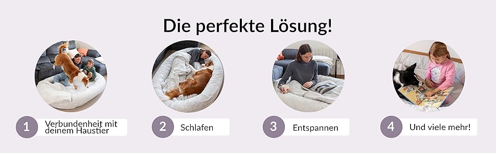 Dog Bed for Humans & Dogs | Huge Human Dog Bed for People | Warm & Comfortable Beanbag Bed | Dog Bed for People & Pets in Human Size | Blanket Included & Removable Cover | Grey (Light Grey)