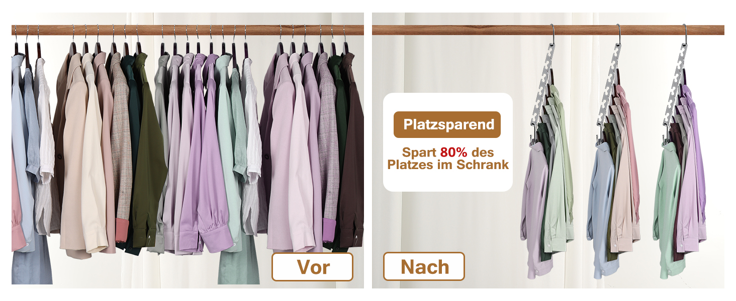 Плечики для одягу Sindax, 6 шт. - економія місця, неслизькі, для штанів, джинсів, костюмів та суконь