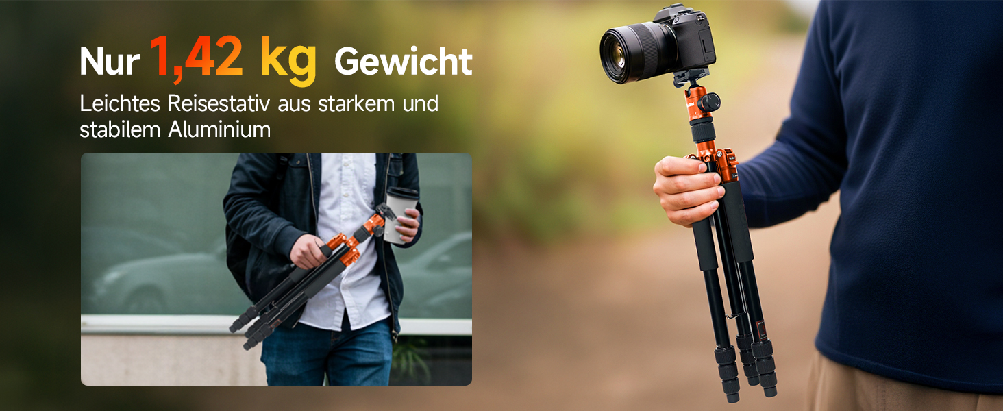 Штатив Rollei C5I Orange: легкий, алюмінієвий, для макрозйомки та подорожей | Monopod