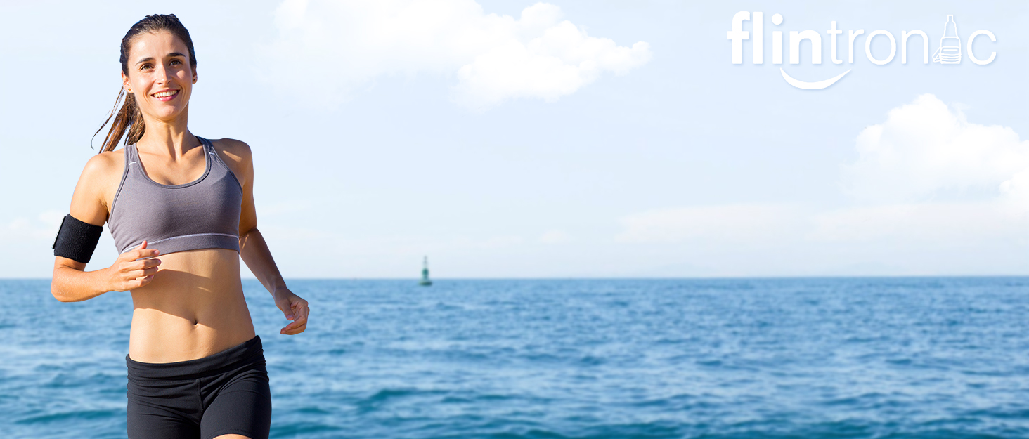 Спортивна поясна сумка Flintronic з підсвічуванням, чорна. Водостійка, з відділенням для карт, для подорожей, хайкінгу, велосипеду та активного відпочинку.