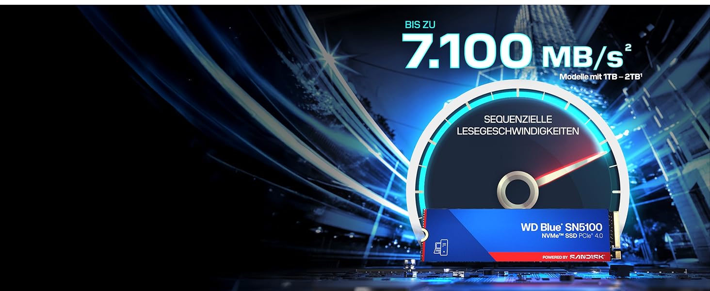 SSD накопичувач WD Blue SN5100 NVMe 4TB PCIe Gen 4.0 M.2 2280 (6900 МБ/с)