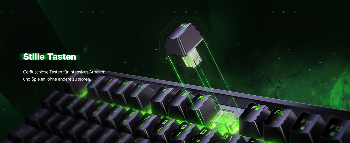 TECKNET RGB ігрова клавіатура для ПК, мембранна, 105 клавіш, повний металевий корпус, підставка для зап'ястя, 15 зон RGB підсвічування, 25 антиблінд, клавіатура для комп'ютера, німецька розкладка (QWERTZ)