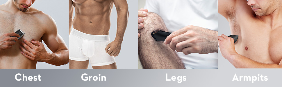 Електричний чоловічий триммер для тіла Kibiy з LED-дисплеєм, IPX7, олія для лез