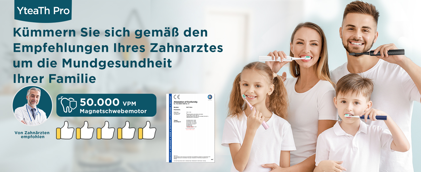 Електрична зубна щітка звукового типу для дорослих та дітей з 8 насадок та 5 режимами. 90 днів роботи від акумулятора, таймер 2 хвилини, чохол для подорожей