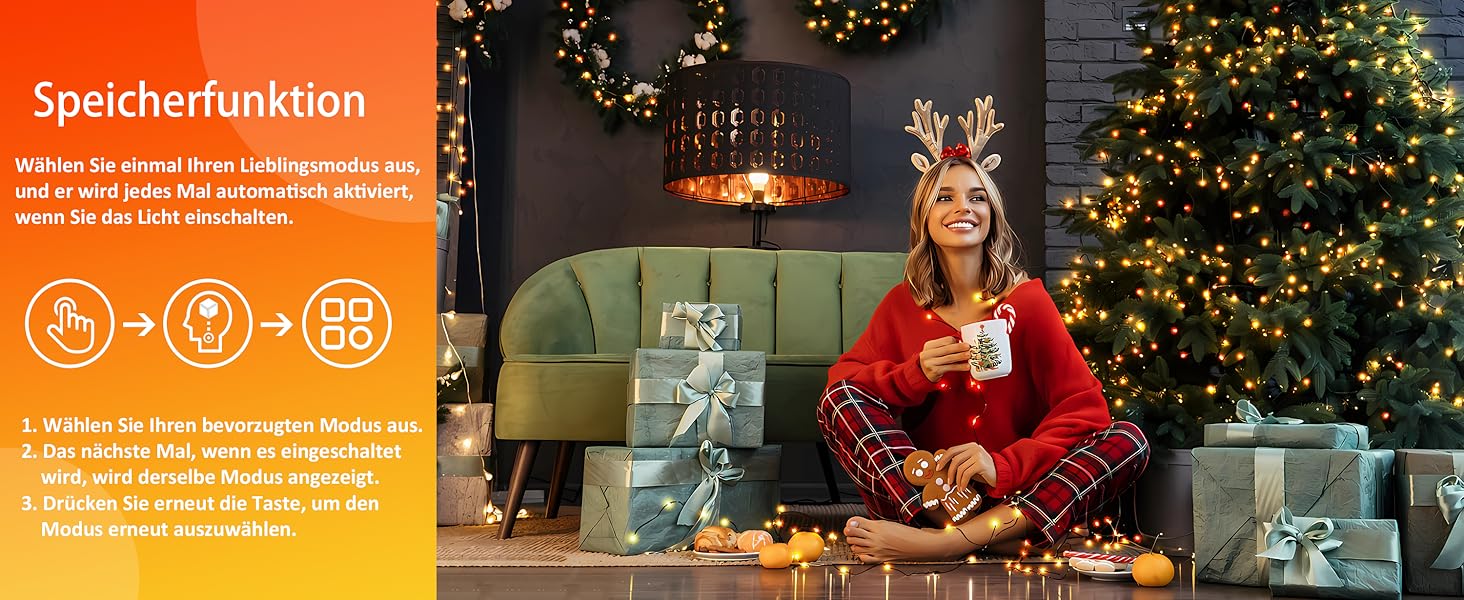 Льодогенератор WISD 23м, 200 LED, теплий білий, 12 режимів, таймер, для прикраси ялинки, балкона, кімнати, саду