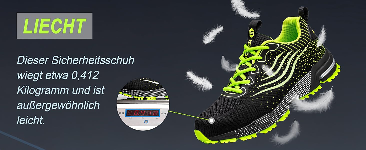 Черевики робочі чоловічі/жіночі, безпекові, спортивні, з металевим капаком, амортизуючі, протиковзкі, 43 EU, блакитні