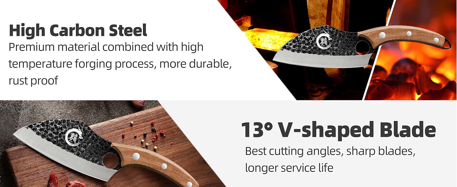 Кухонний ніж шеф-кухаря Plys 20см: професійний ніж з вуглецевої сталі з ергономічною ручкою