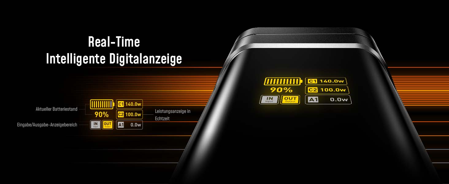 Power Bank AOHI 240W для ноутбуків 27600mAh (99.3Wh) з підтримкою PD 3.1. Ідеально для MacBook Pro, iPad Pro, iPhone, Galaxy, Steam Deck. Сірий колір.