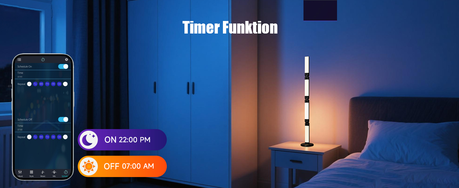 LED лампа настільна Electight RGB з димеруванням, 82 см, 800 люмен, складний дизайн, пульт та додаток, 16 млн кольорів, 99 режимів, синхронізація з музикою та таймер, для читання, офісу та ігор