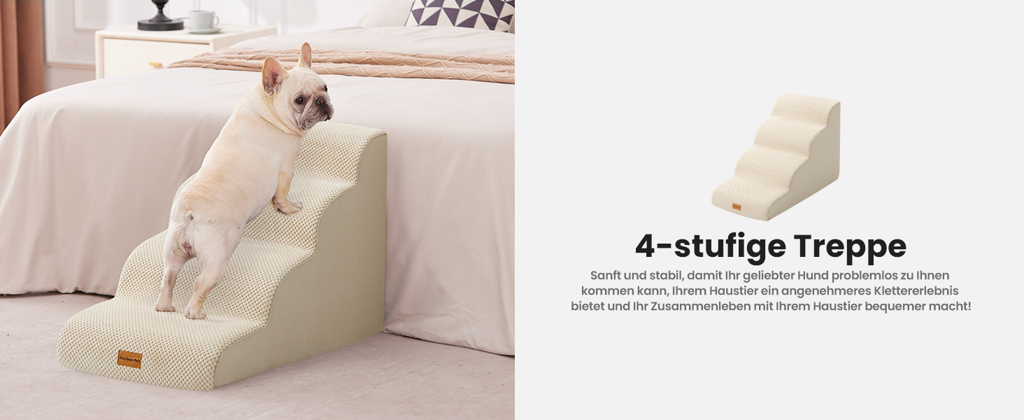 Сходинки для собак Gardner Pet - 3 сходинки, 35/42 см, з водонепроникним покриттям, для маленьких собак, з високощільних матеріалів