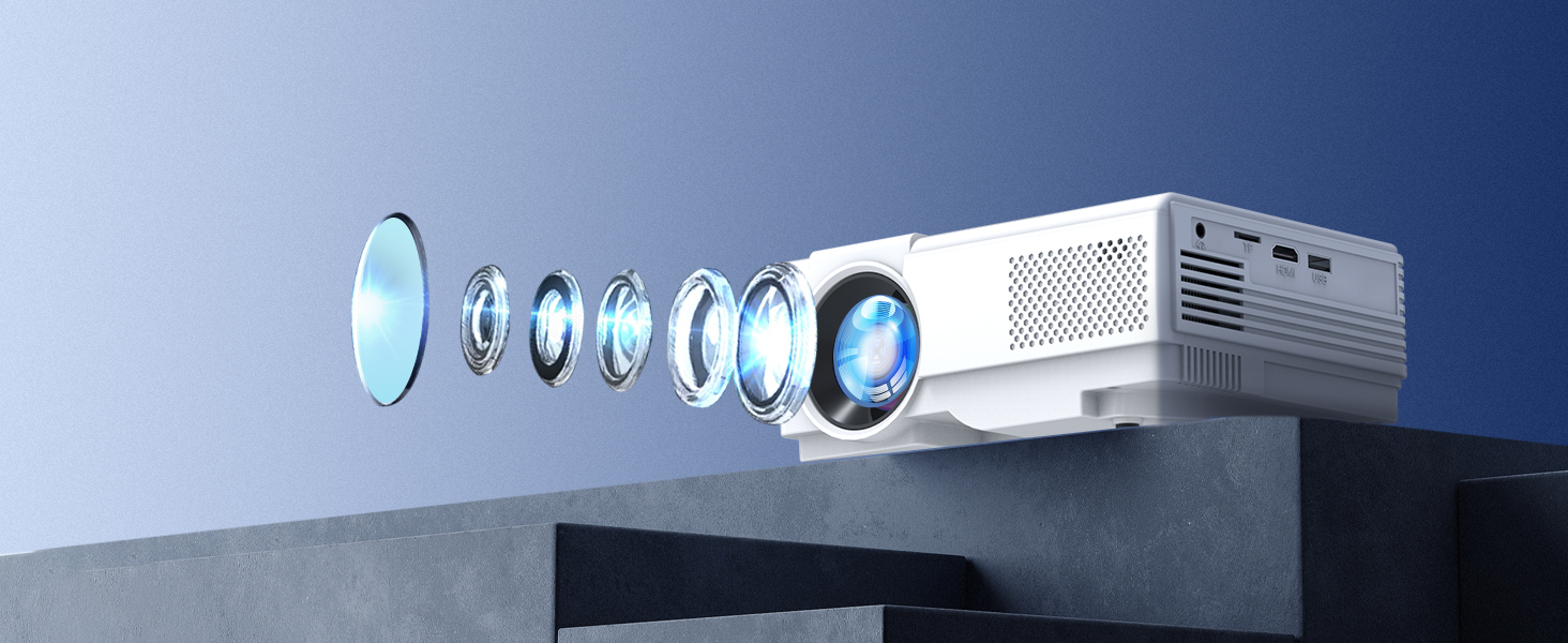 Портативний міні-проектор Smart Beamer Android 11 з WiFi 6, Bluetooth 5.2, підтримкою 4K/1080P та автоматичною корекцією трапеції. Підходить для підключення до телефону та ноутбука.